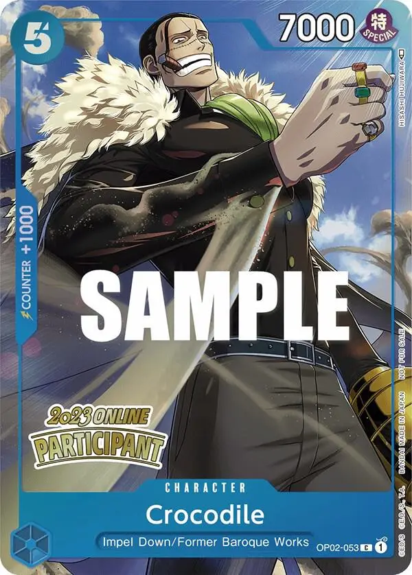 Crocodile (Online Regional 2023 Participant), One Piece Promotion Cards OP02-053