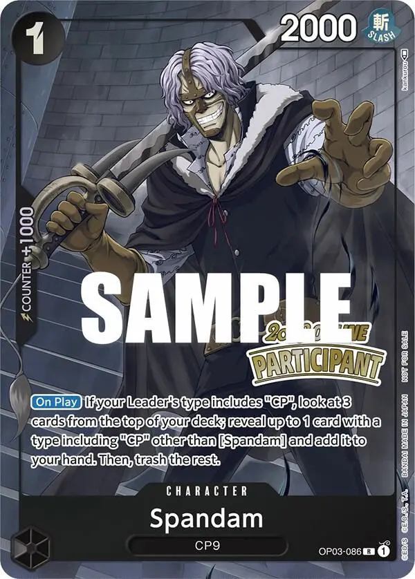 Spandam (Online Regional 2023 Participant), One Piece Promotion Cards OP03-086