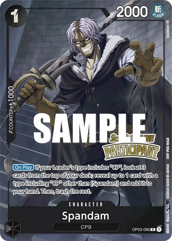 Spandam (Offline Regional 2023 Participant), One Piece Promotion Cards OP03-086
