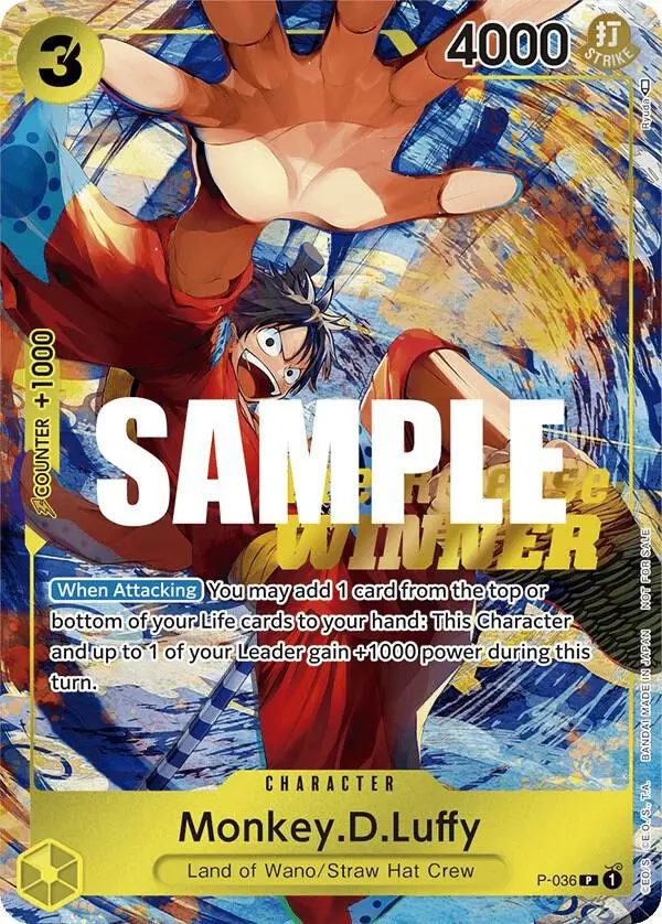 Monkey.D.Luffy (Pre-Release Tournament Winner), One Piece Promotion Cards P-036