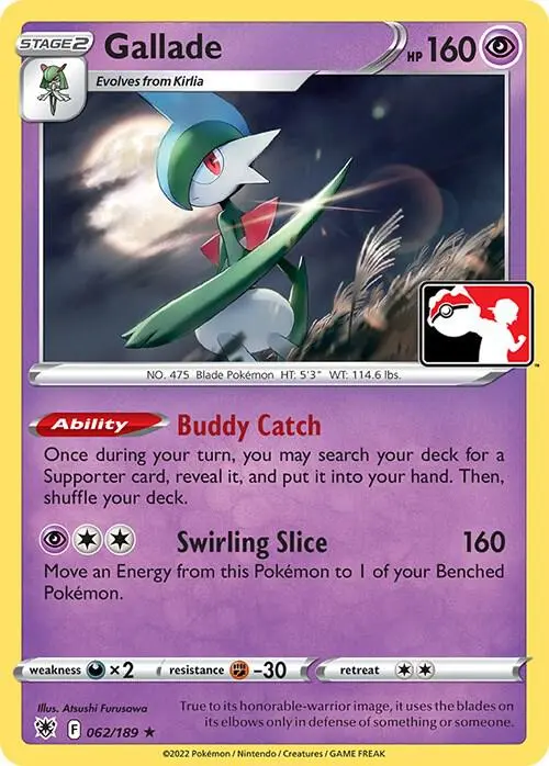 Gallade, Prize Pack Series Cards 062/189