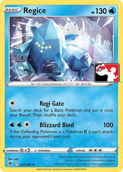 Regice, Prize Pack Series Cards 037/189