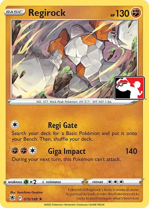 Regirock, Prize Pack Series Cards 075/189