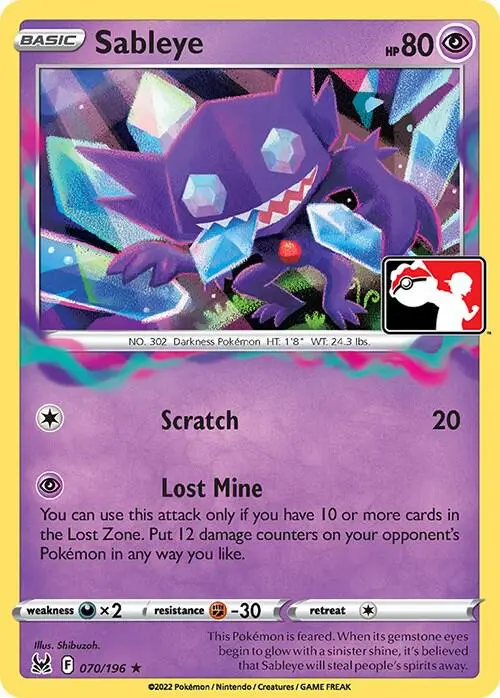 Sableye, Prize Pack Series Cards 070/196