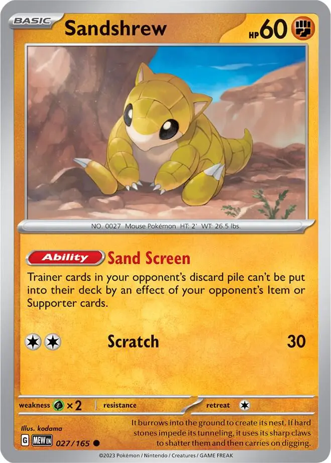 Sandshrew, Pokémon 151 027/165