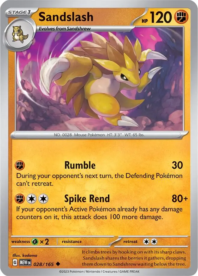 Sandslash, Pokémon 151 028/165