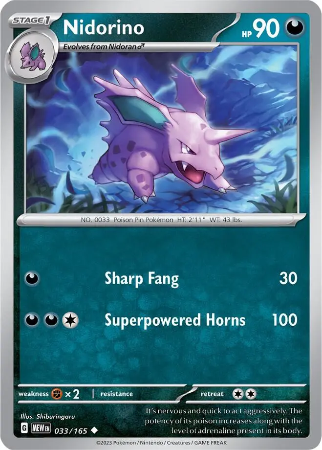 Nidorino, Pokémon 151 033/165