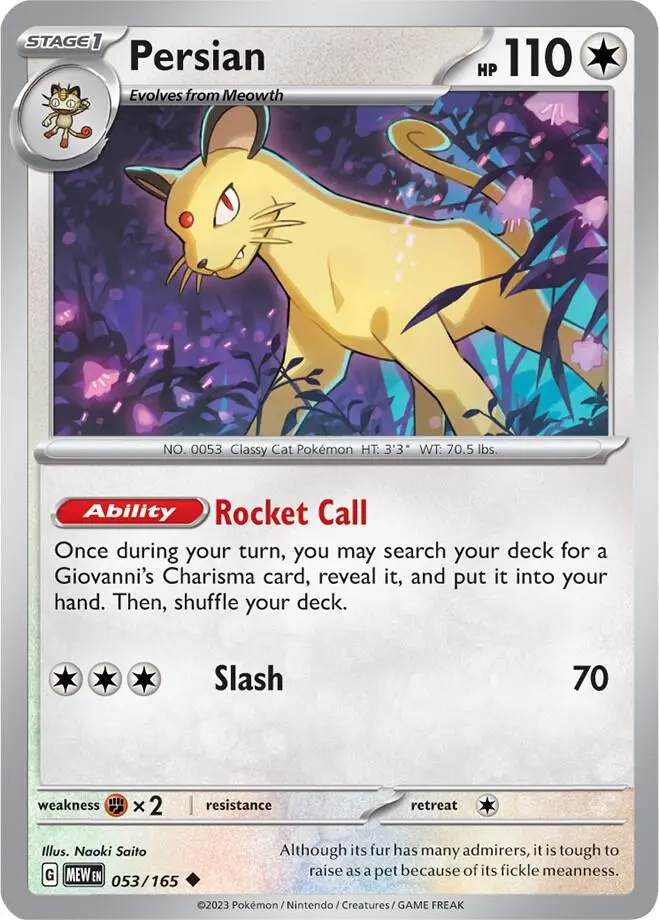 Persian, Pokémon 151 053/165