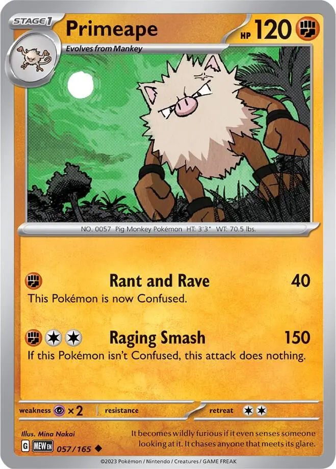 Primeape, Pokémon 151 057/165