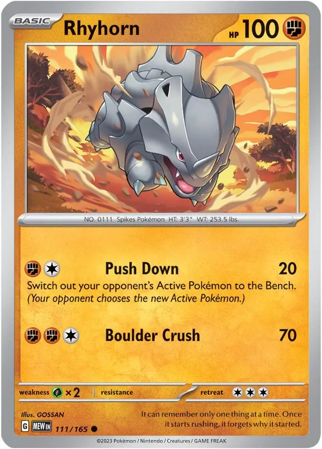 Rhyhorn, Pokémon 151 111/165
