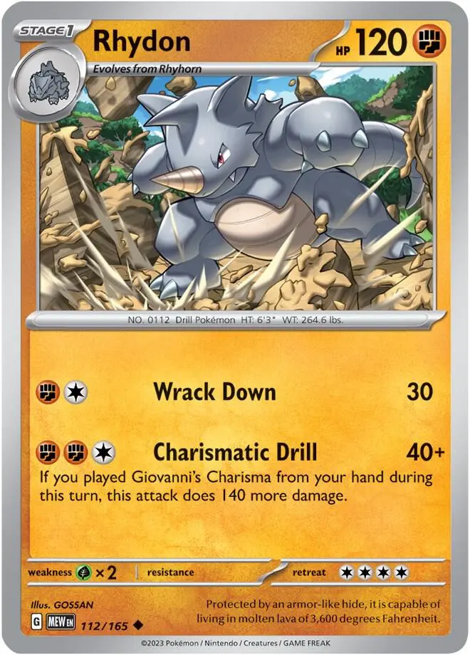 Rhydon, Pokémon 151 112/165