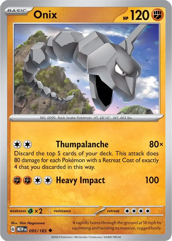 Onix, Pokémon 151 095/165
