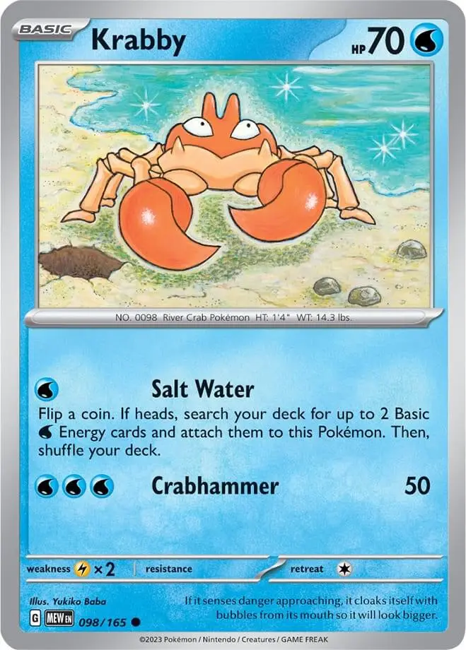 Krabby, Pokémon 151 098/165