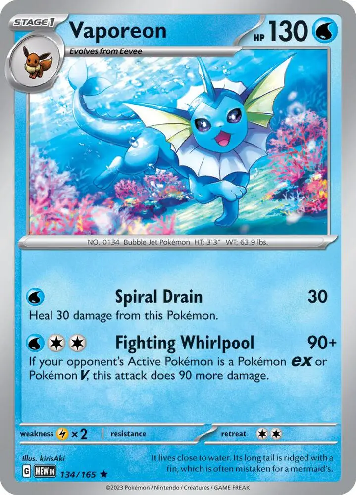 Vaporeon, Pokémon 151 134/165