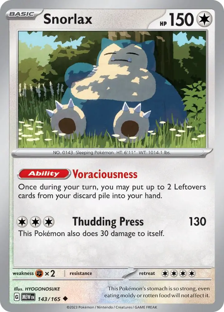 Snorlax, Pokémon 151 143/165