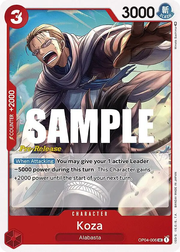 Koza, Kingdoms of Intrigue Pre-Release Cards OP04-006