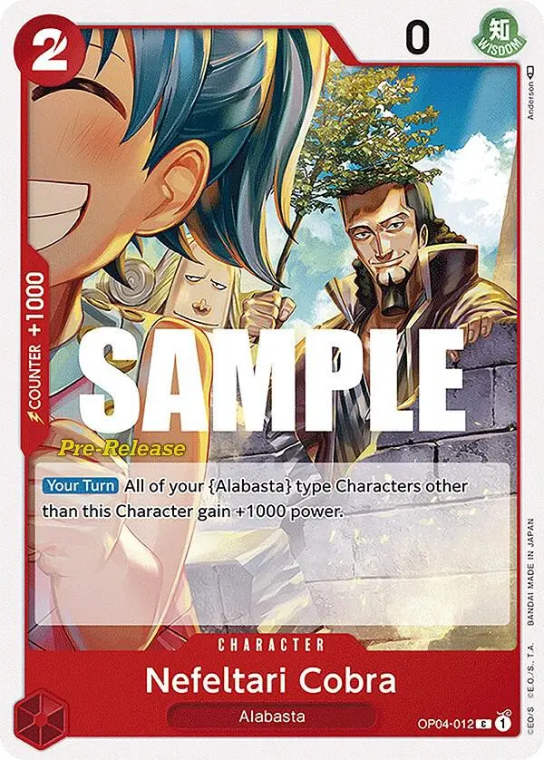Nefeltari Cobra, Kingdoms of Intrigue Pre-Release Cards OP04-012