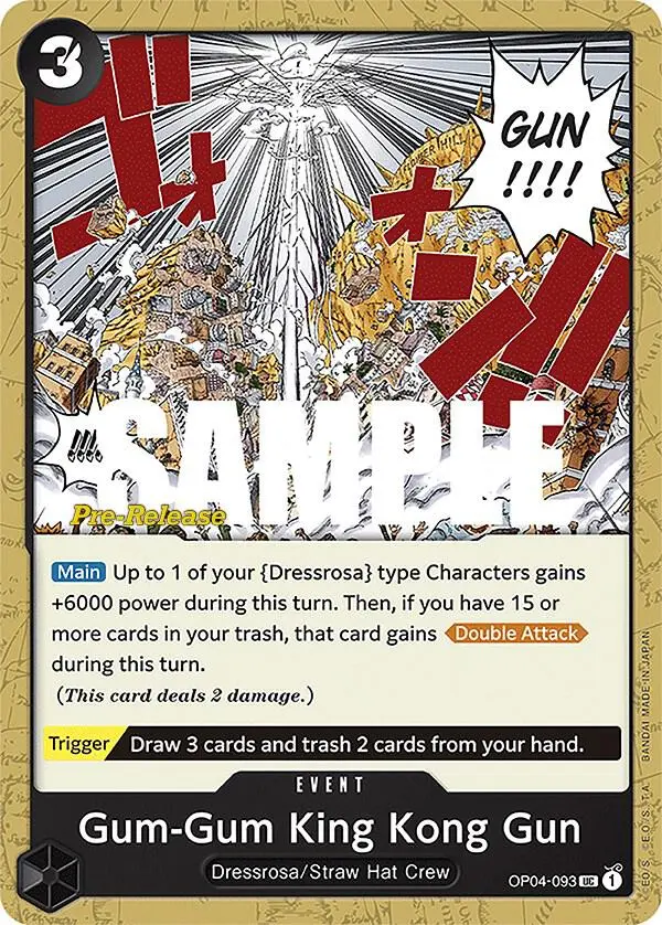 Gum-Gum King Kong Gun, Kingdoms of Intrigue Pre-Release Cards OP04-093