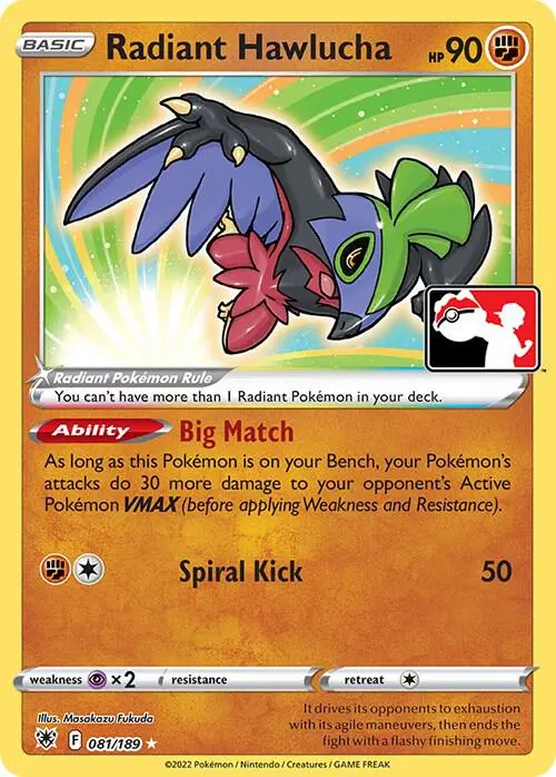 Radiant Hawlucha, Prize Pack Series Cards 081/189