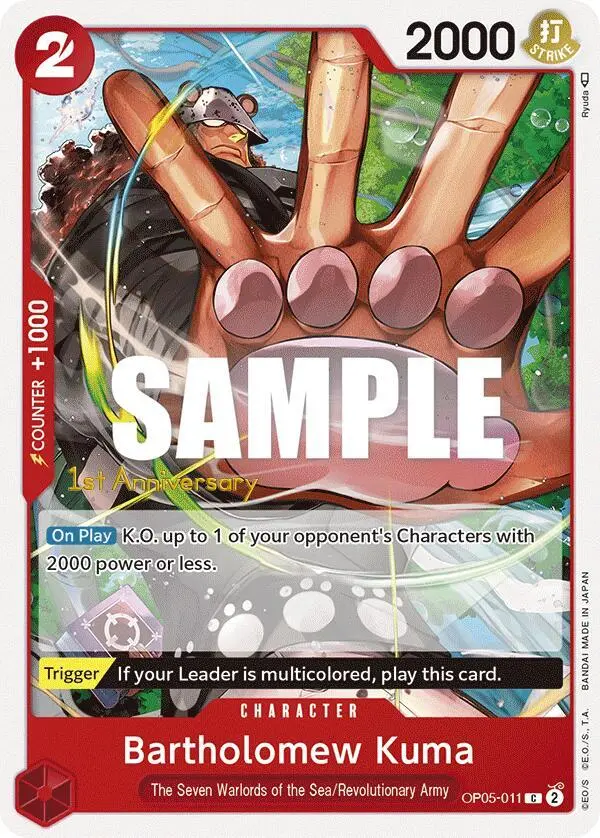 Bartholomew Kuma, Awakening of the New Era: 1st Anniversary Tournament Cards OP05-011