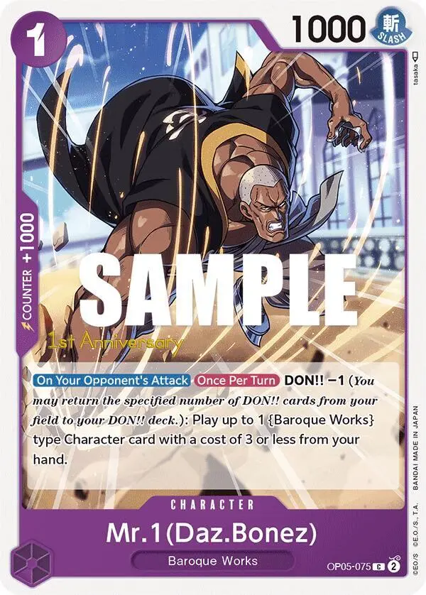 Mr.1 (Daz.Bonez), Awakening of the New Era: 1st Anniversary Tournament Cards OP05-075