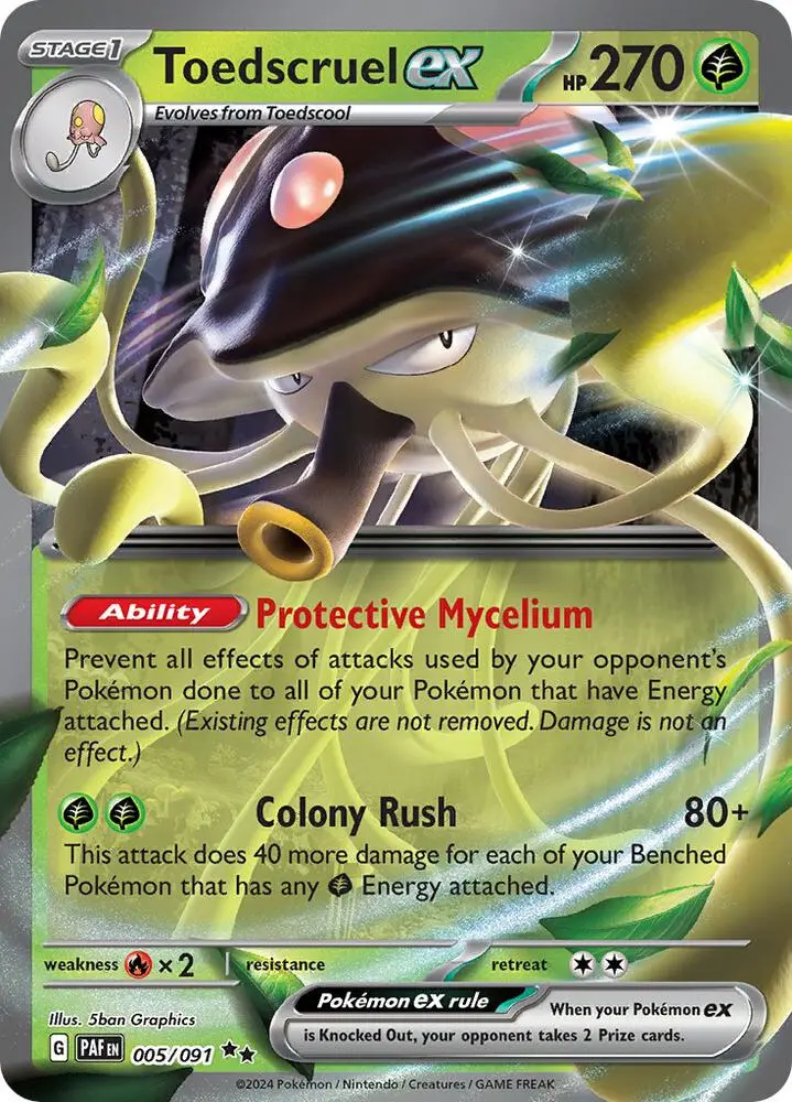 Toedscruel ex, Paldean Fates 005/91