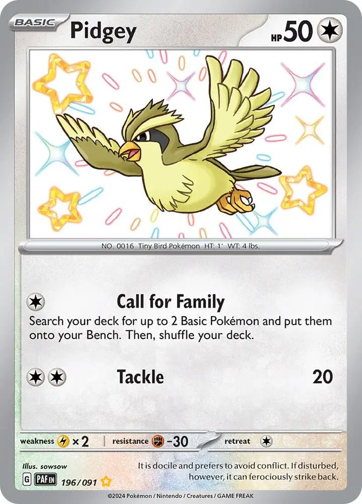 Pidgey, Paldean Fates 196/91