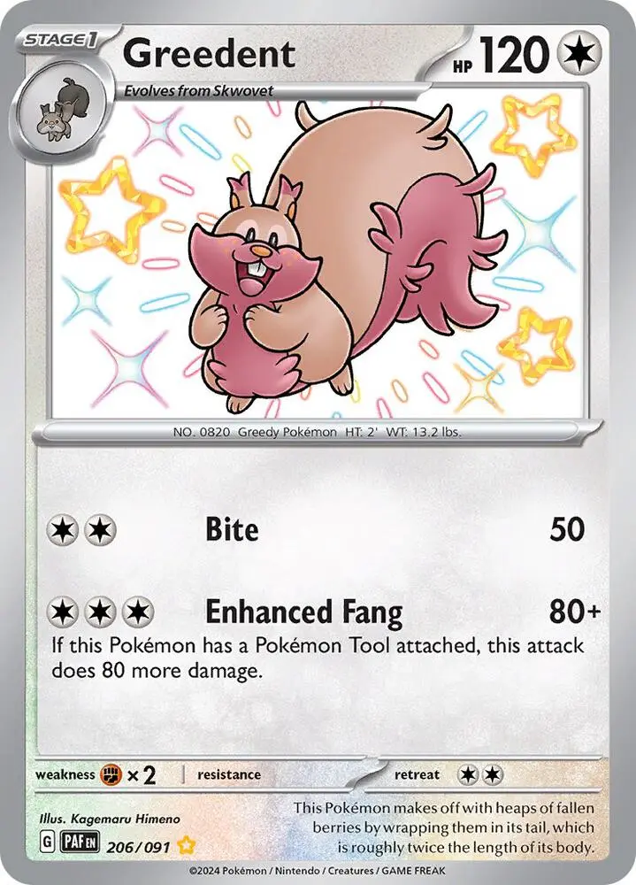 Greedent, Paldean Fates 206/91
