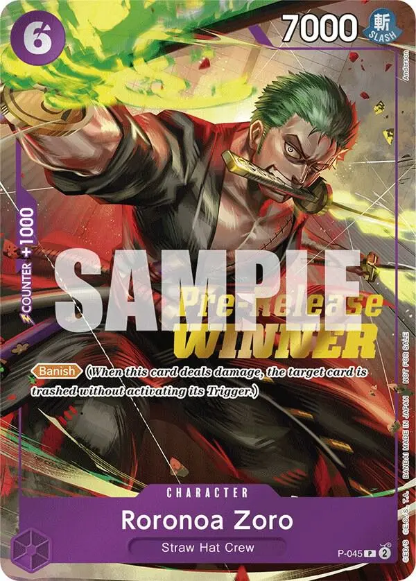 Roronoa Zoro (OP-06 Pre-Release Tournament Winner), One Piece Promotion Cards P-045