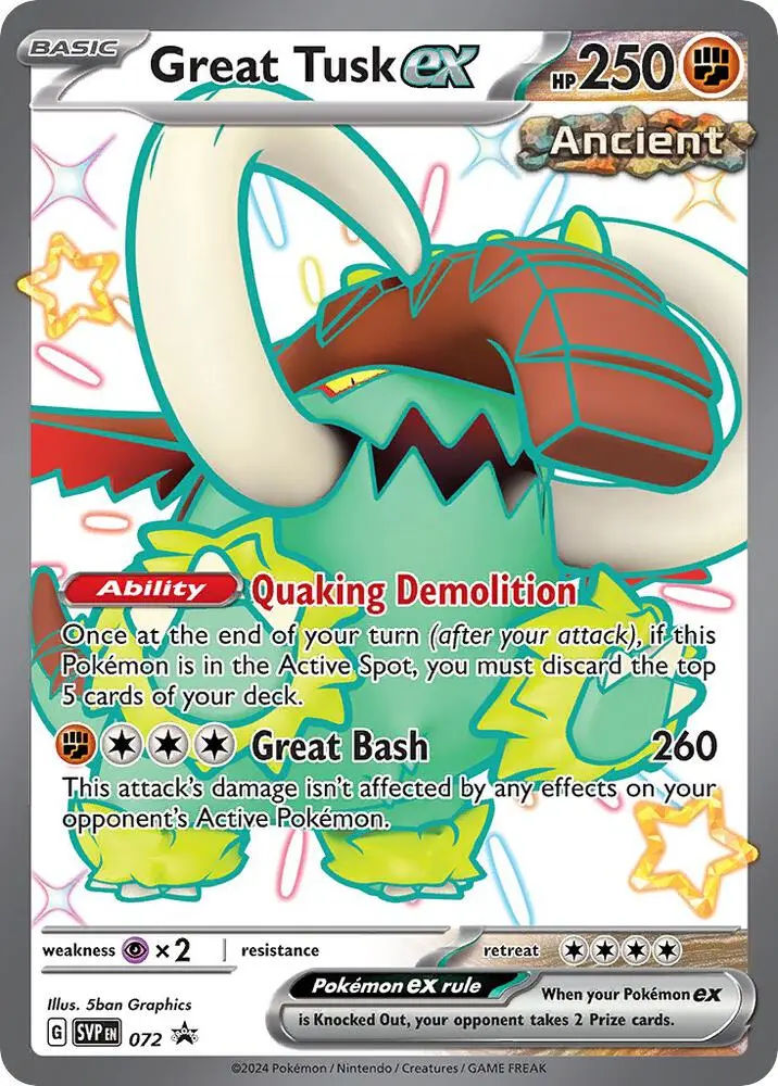 Great Tusk ex, SVP Black Star Promos 072/225