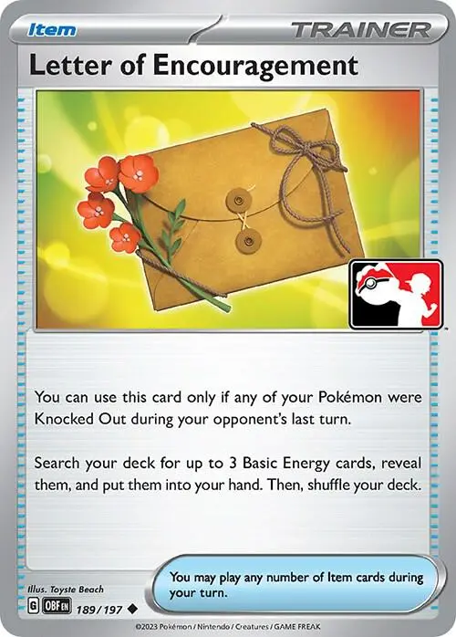 Letter of Encouragement, Prize Pack Series Cards 189/197