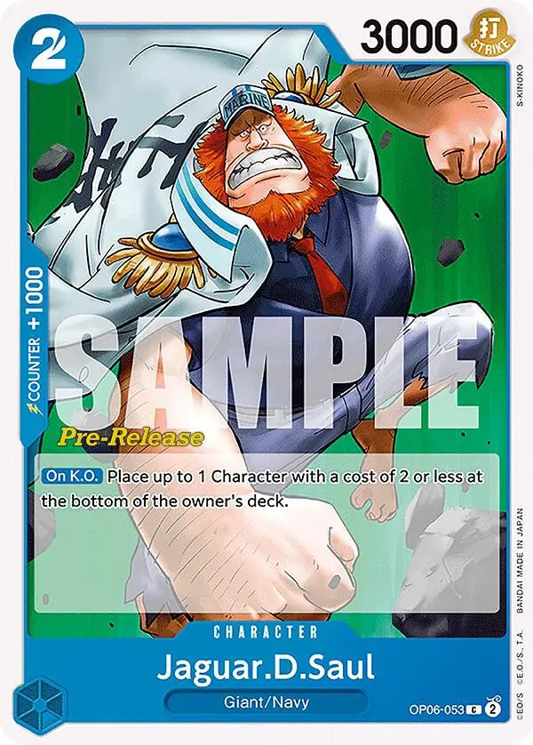 Jaguar.D.Saul, Wings of the Captain Pre-Release Cards OP06-053