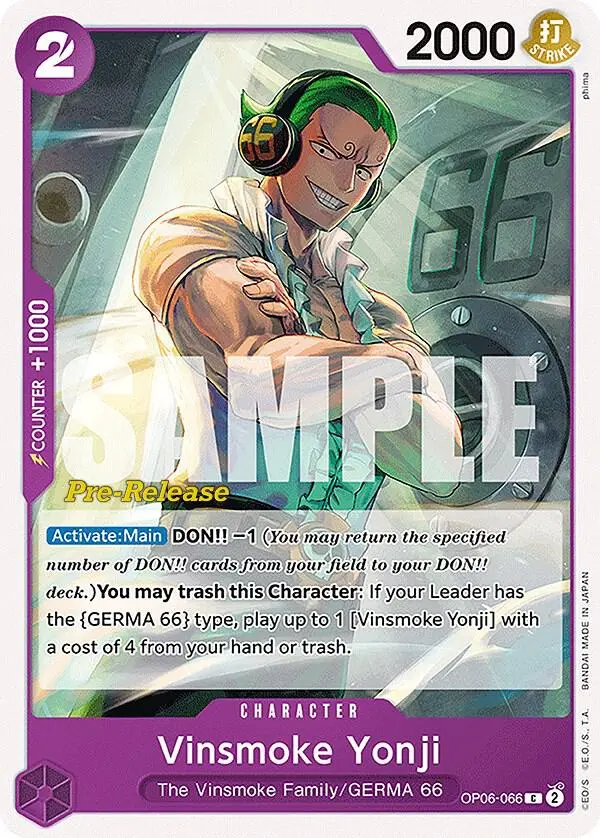 Vinsmoke Yonji, Wings of the Captain Pre-Release Cards OP06-066