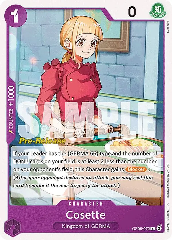 Cosette, Wings of the Captain Pre-Release Cards OP06-072