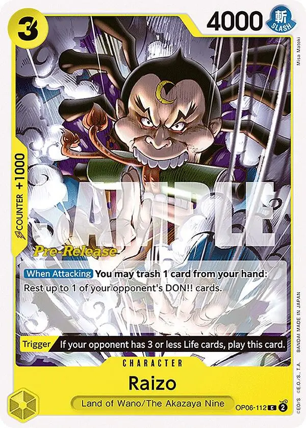 Raizo, Wings of the Captain Pre-Release Cards OP06-112