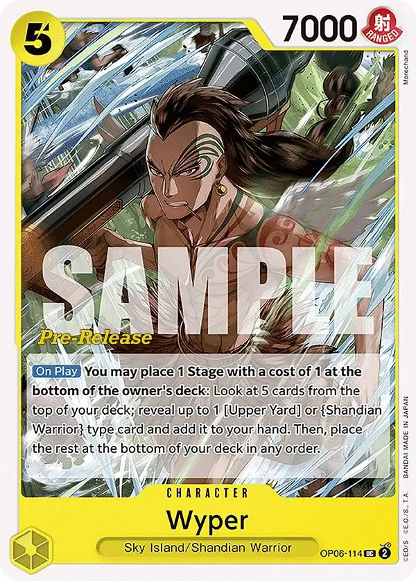 Wyper, Wings of the Captain Pre-Release Cards OP06-114