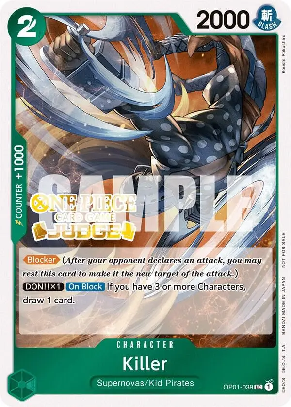Killer (Judge Pack Vol. 3), One Piece Promotion Cards OP01-039