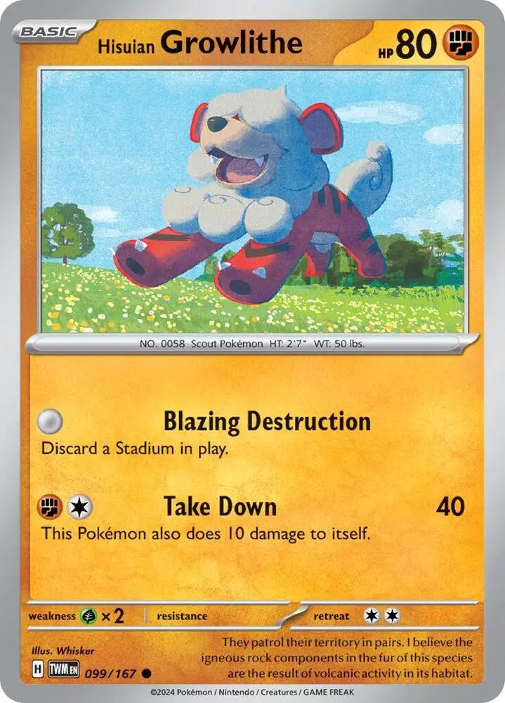 Hisuian Growlithe, Twilight Masquerade 099/167