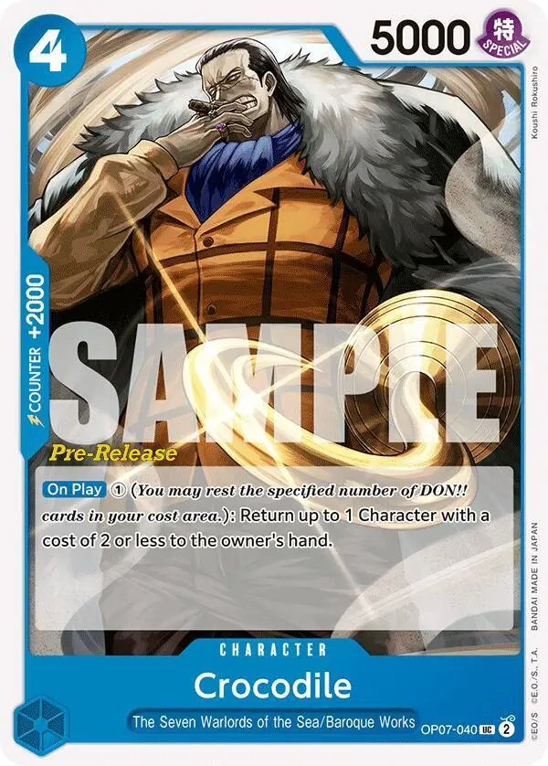 Crocodile, 500 Years in the Future Pre-Release Cards OP07-040