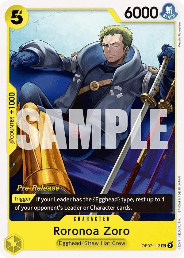 Roronoa Zoro, 500 Years in the Future Pre-Release Cards OP07-113