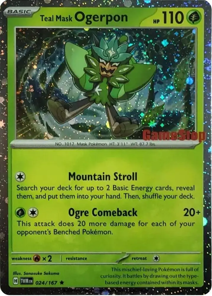 Teal Mask Ogerpon (Cosmos Holo) (Gamestop Exclusive), Miscellaneous Cards & Products 024/167