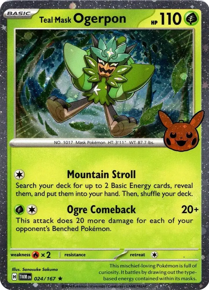 Teal Mask Ogerpon (Cosmos Holo), Trick or Trade BOOster Bundle 2024 024/167