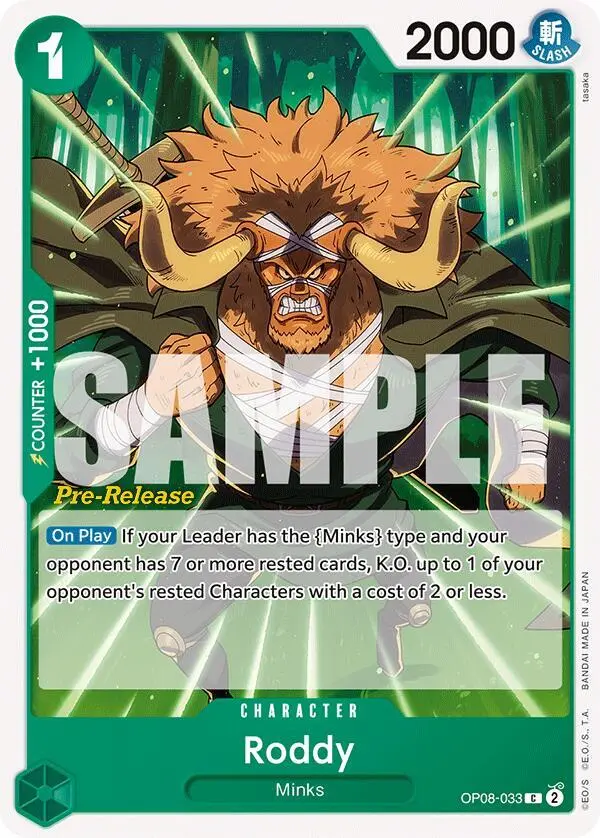 Roddy, Two Legends Pre-Release Cards OP08-033