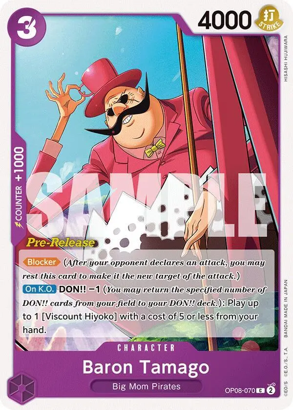 Baron Tamago, Two Legends Pre-Release Cards OP08-070