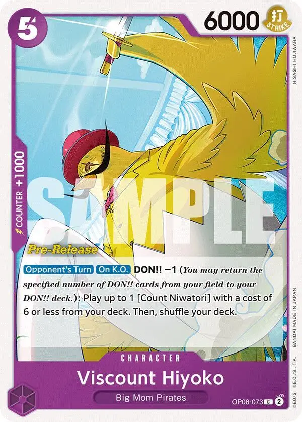 Viscount Hiyoko, Two Legends Pre-Release Cards OP08-073