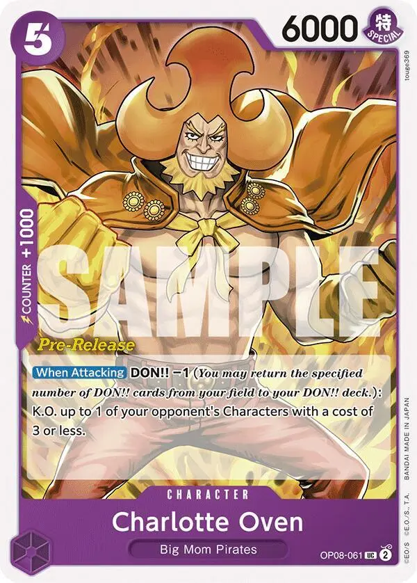 Charlotte Oven, Two Legends Pre-Release Cards OP08-061