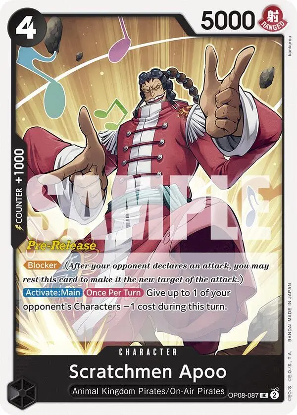 Scratchmen Apoo, Two Legends Pre-Release Cards OP08-087
