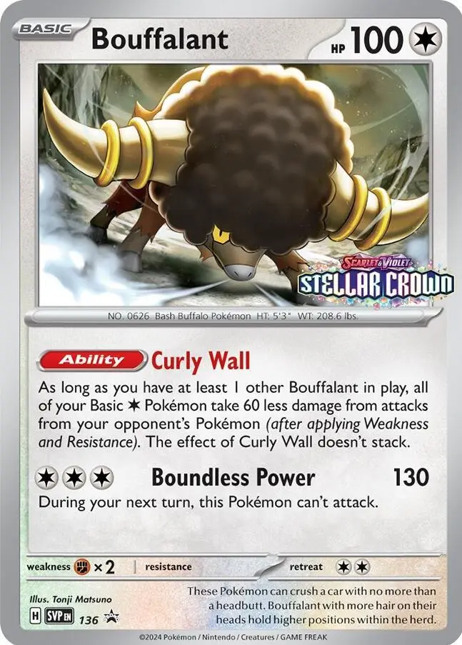Bouffalant, SVP Black Star Promos 136/225