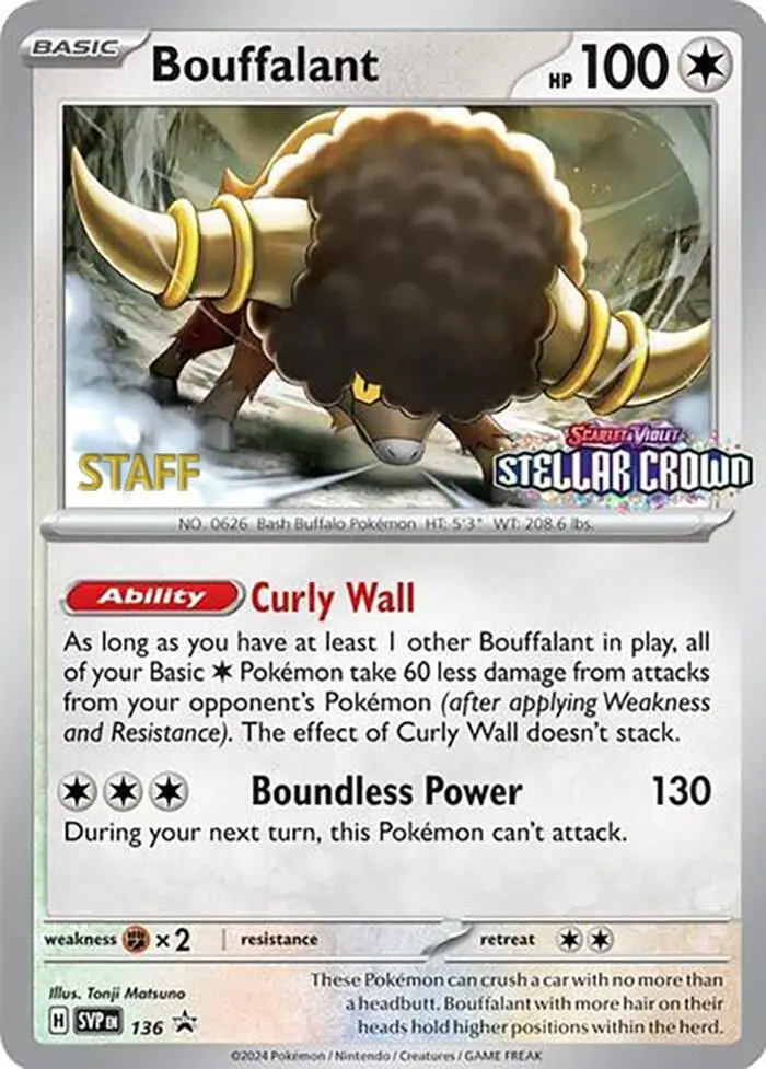 Bouffalant, SVP Black Star Promos 136