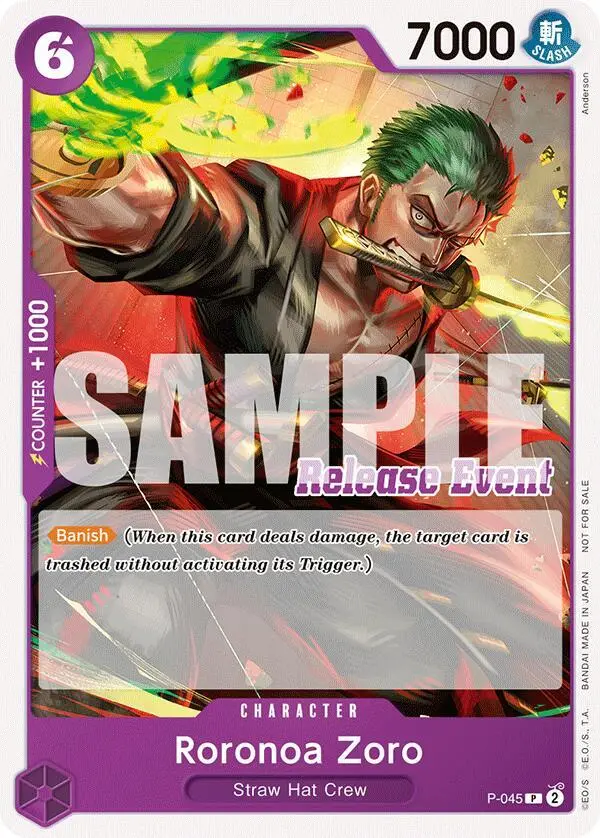 Roronoa Zoro (ST15 - ST20 Release Event Pack), One Piece Promotion Cards P-045